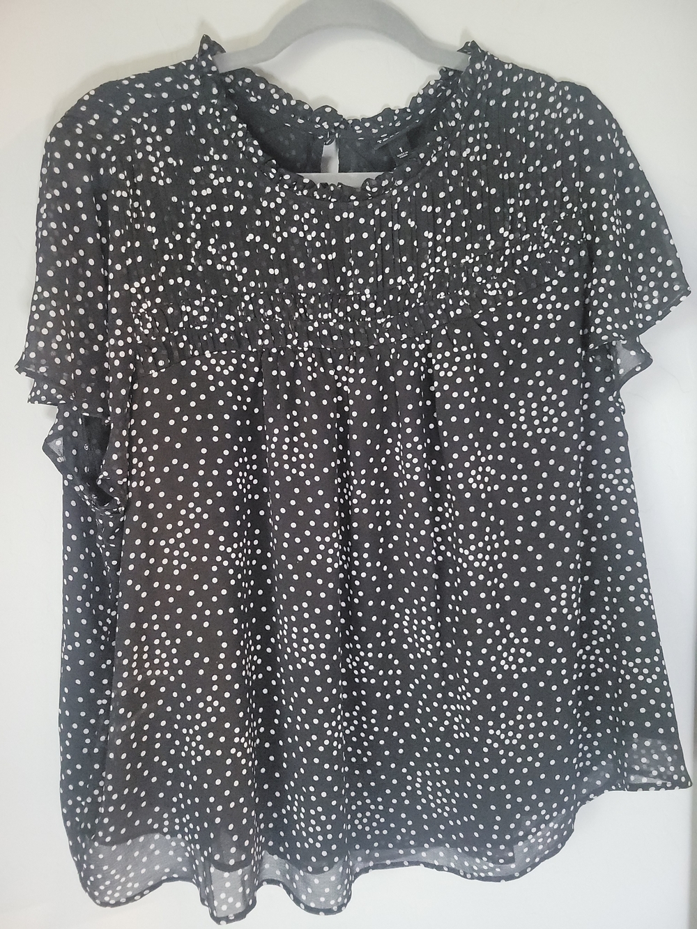 torrid Black Blouse with White Polka Dots